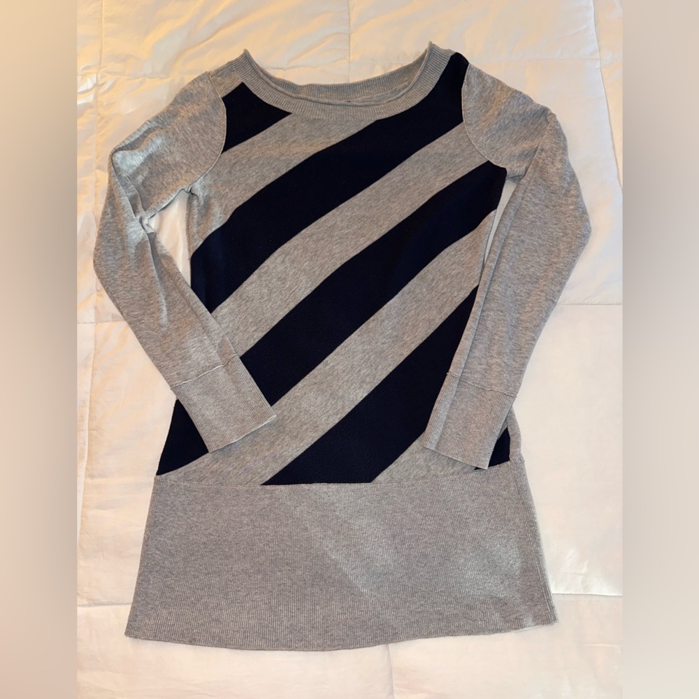 100% Cotton Juicy Couture ✨ Coastal Navy & Gray Striped Sweater Dress ⚓️🌊🩶